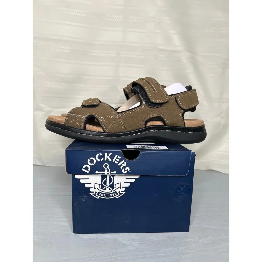 Dockers Newpage Quarter Strap Sandals Dark Tan Mens Size 10 Wide